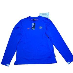 Nike UF Florida Gators Dri Fit Long Sleeve Top Blue orange Football On-Field
